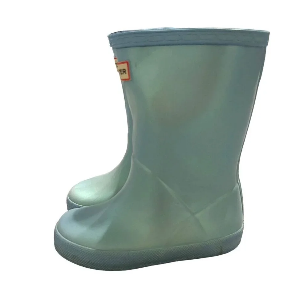 Hunter Sz 7UK / 8US Light Blue Shimmer Rain Boots - Picture 10 of 11